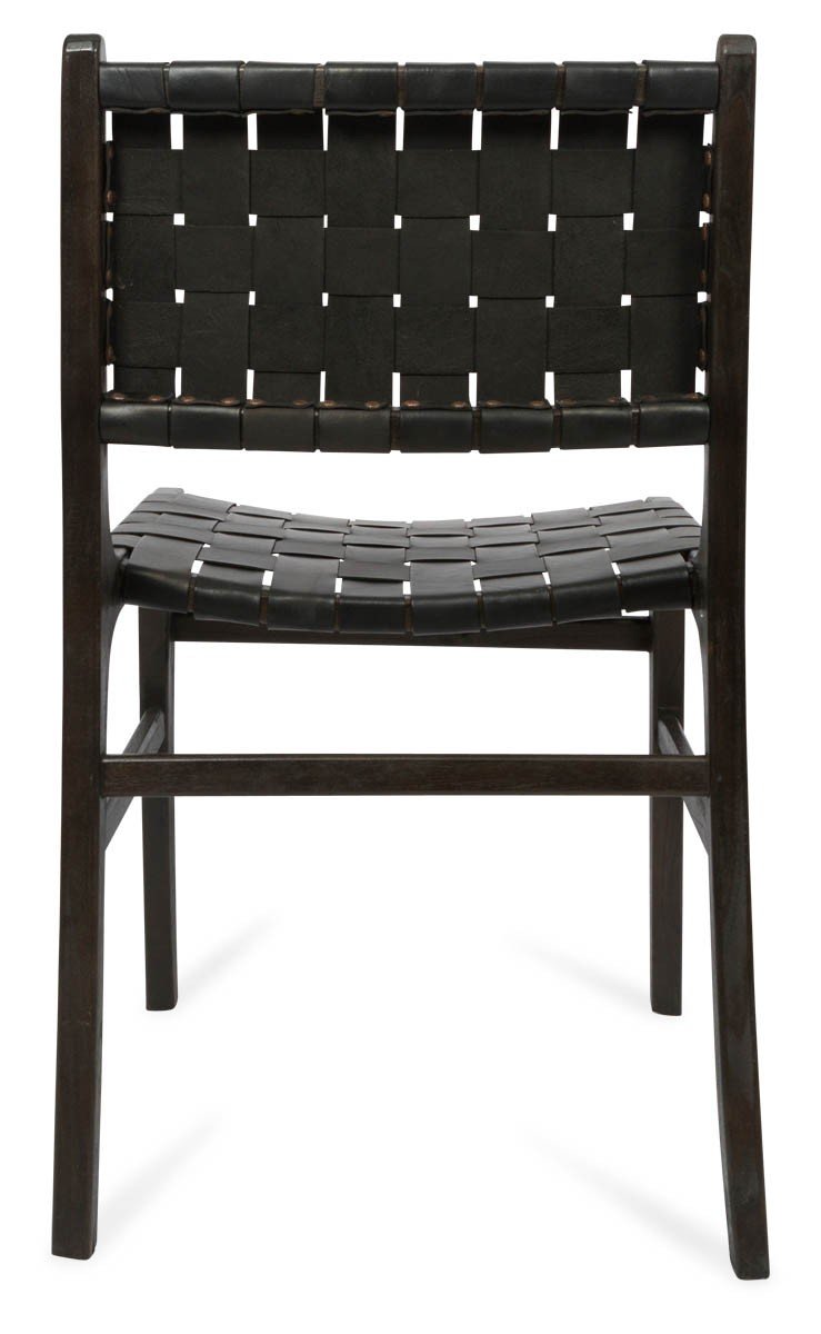 Numadu Leather Weave Dining Chair with Wooden Legs-abc