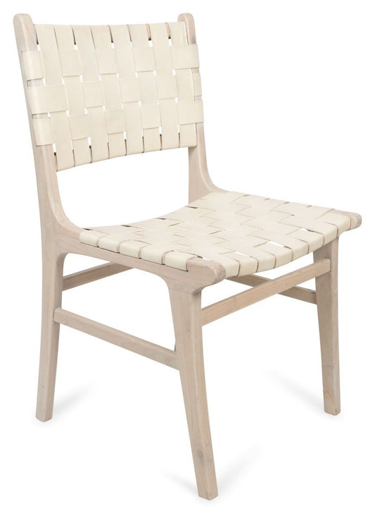 Numadu Leather Weave Dining Chair with Wooden Legs-abc