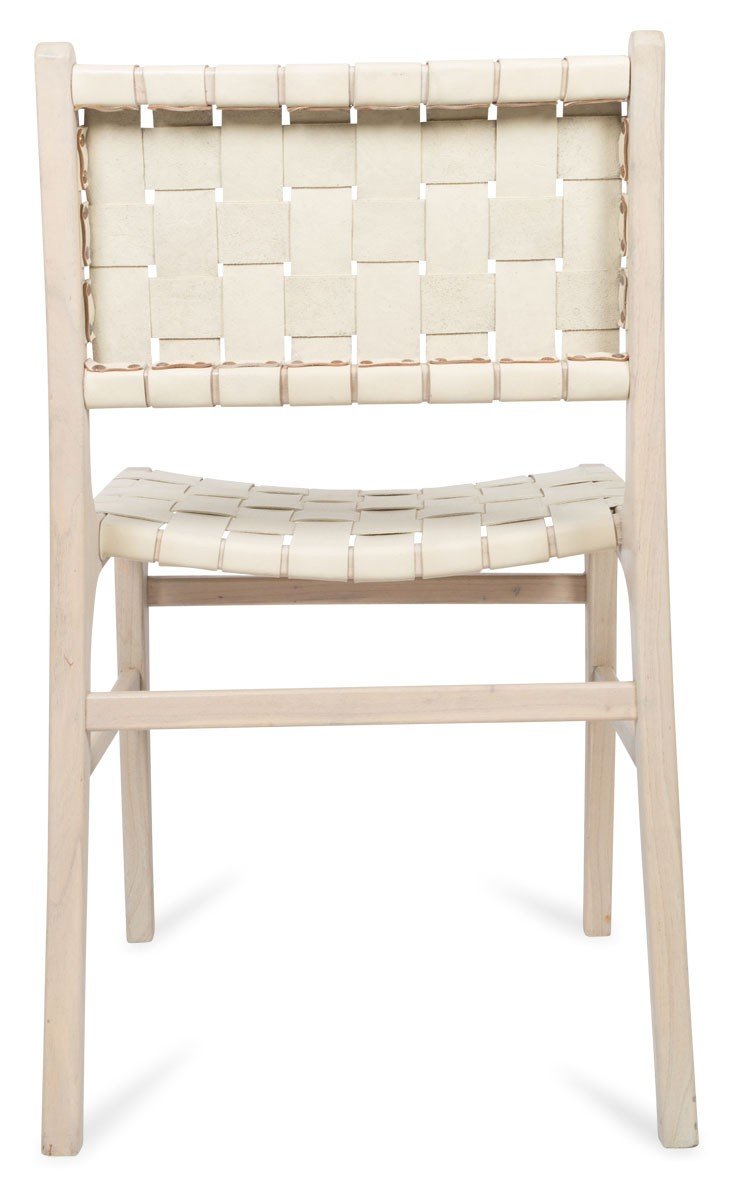 Numadu Leather Weave Dining Chair with Wooden Legs-abc