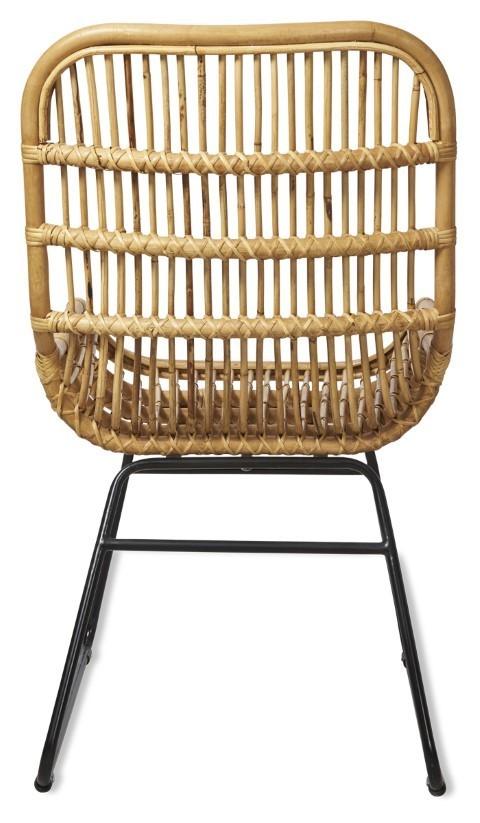 Mudoro Rattan Armchair with Metal Legs - Natural/Black-abc