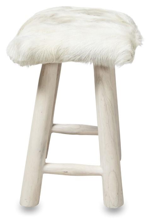 Malawi Rectangular Goathide Stool-abc