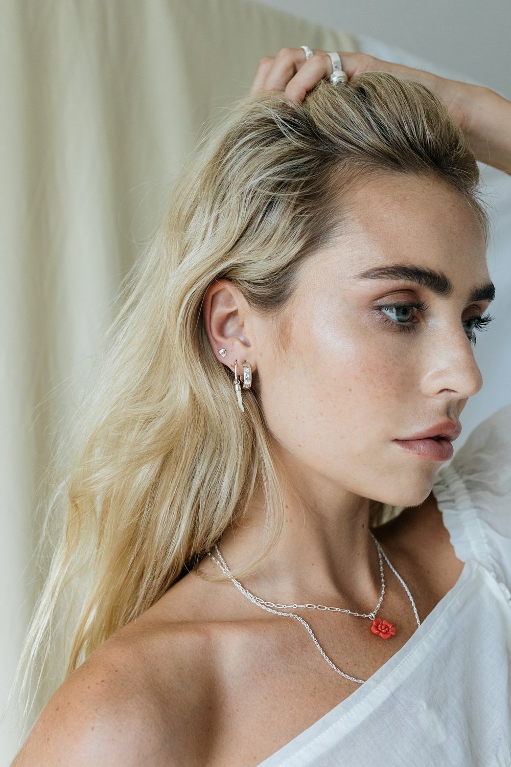 Figaro choker silver (36cm)-abc