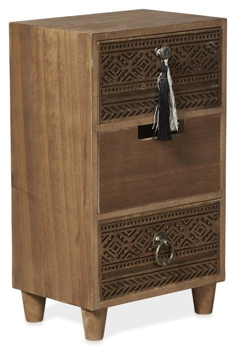 Phoenix Wooden 3 Drawer Storage - Brown-Living-Home & Giftware-Default Title---abc