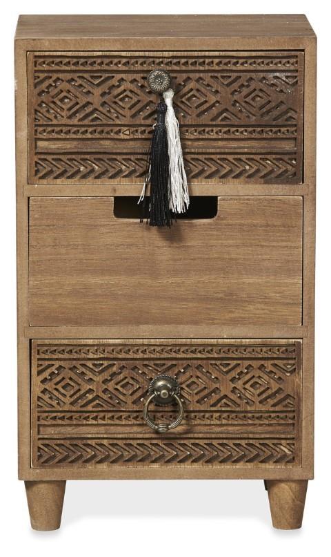 Phoenix Wooden 3 Drawer Storage - Brown-Living-Home & Giftware-Default Title---abc