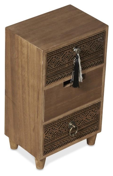 Phoenix Wooden 3 Drawer Storage - Brown-Living-Home & Giftware-Default Title---abc