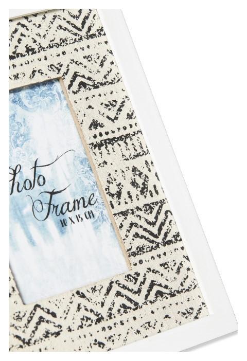 Ikat Wooden Picture Frame - Black/White-abc
