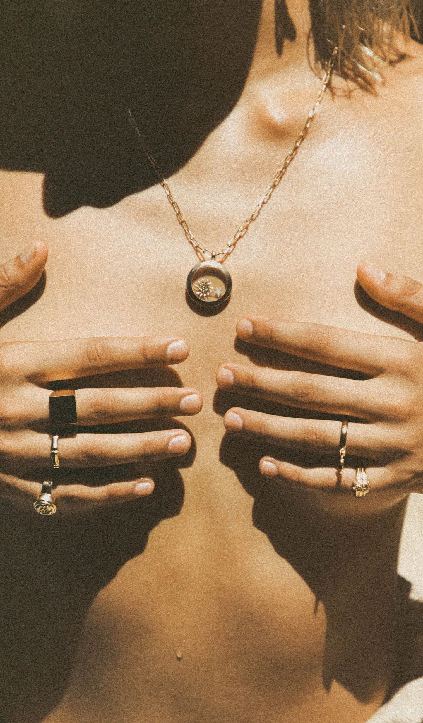 Kissed by the sun necklace pendant gold plated-abc