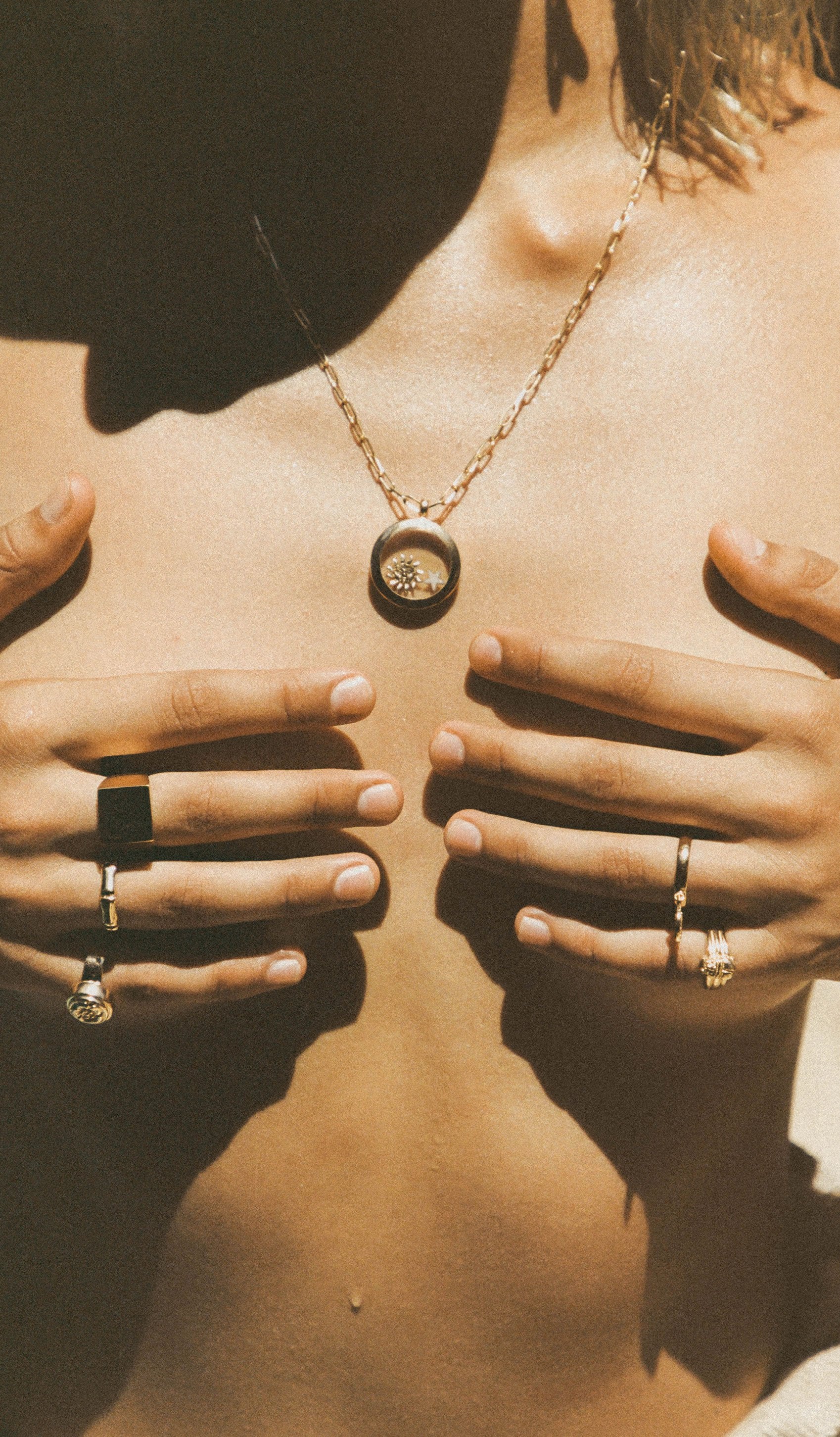 Kissed by the sun necklace pendant gold plated-abc