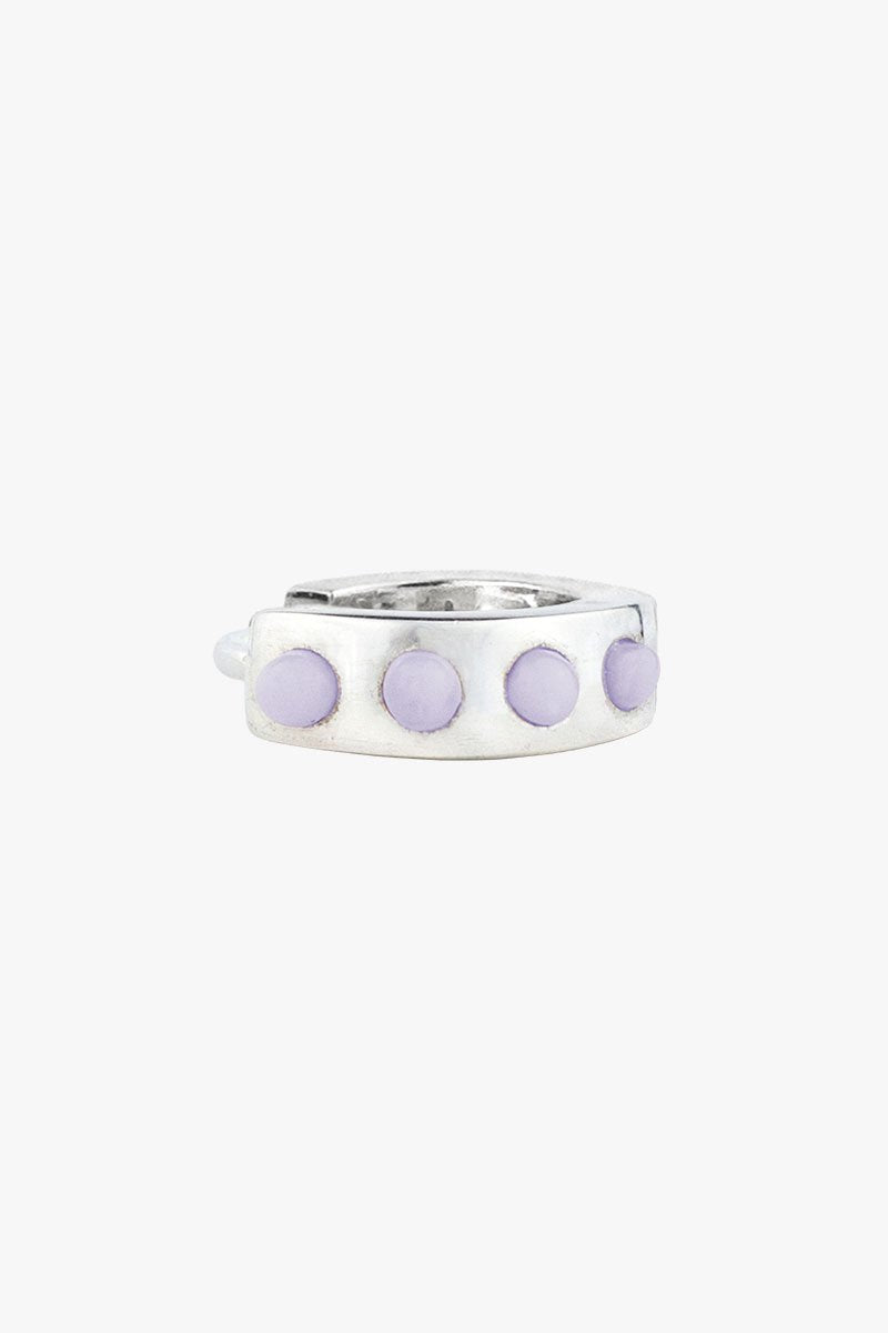 Lilac cloud huggie silver-abc