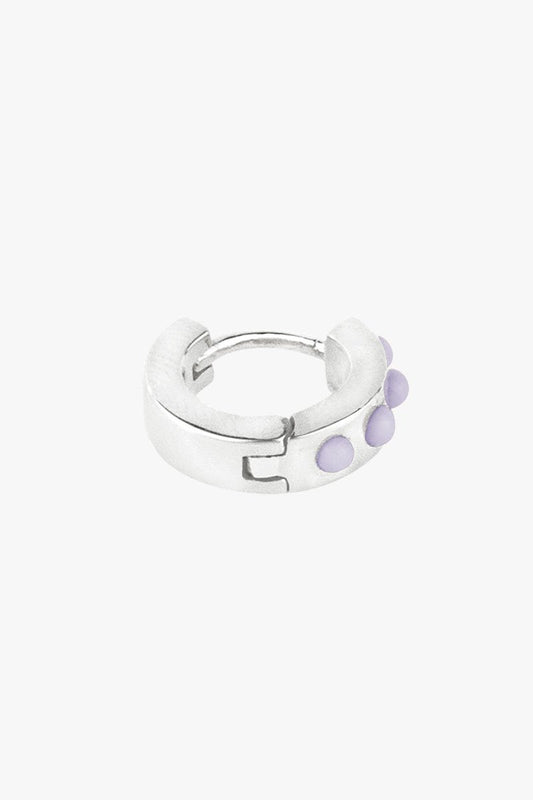 Lilac cloud huggie silver-abc