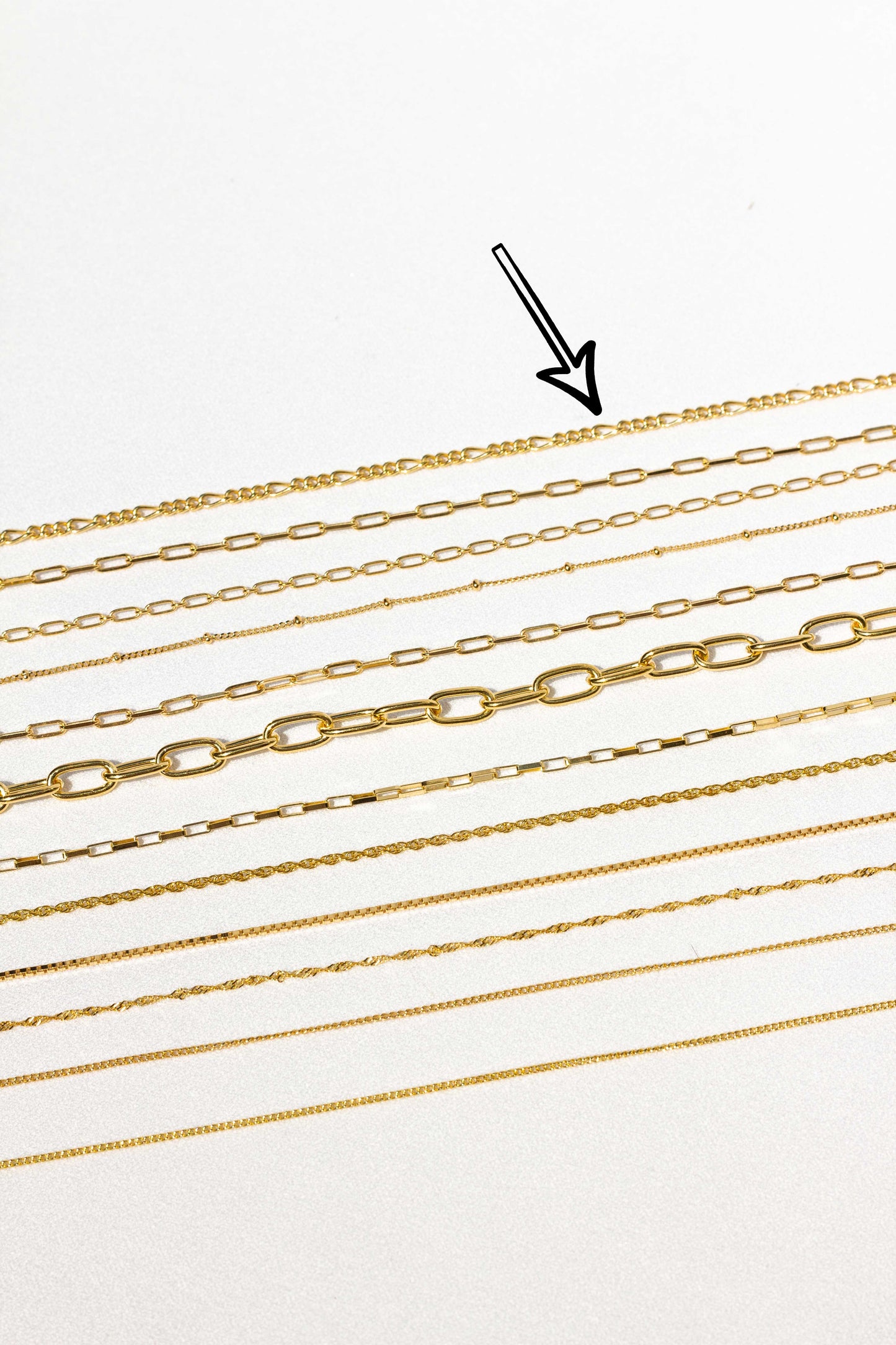 Long figaro chain gold plated (50cm)-abc