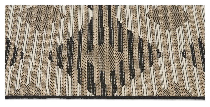 Layla Diamond Jute Polypropylene Rug - Black/Jute-abc