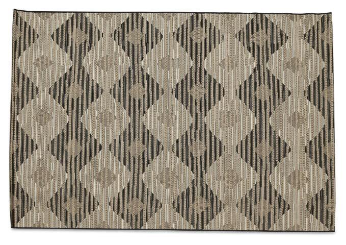 Layla Diamond Jute Polypropylene Rug - Black/Jute-abc