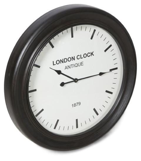 London Classic Wooden Wall Clock - Black-abc