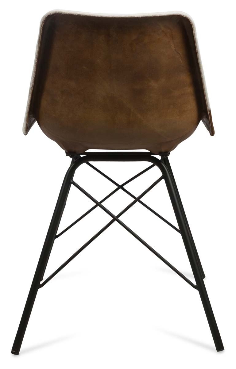 Hayden Cowhide Dining Chair with Iron Legs-abc