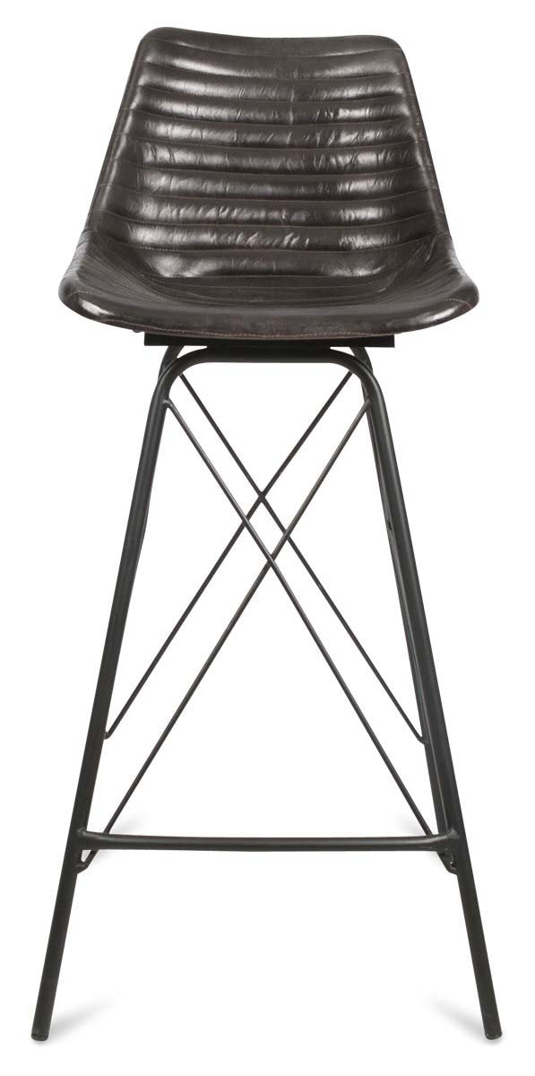 Capri Leather Bar Stoolwith Iron Legs-abc