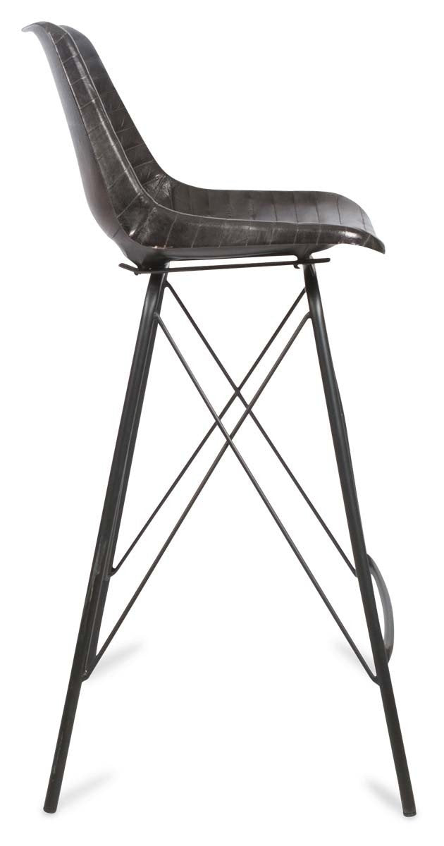 Capri Leather Bar Stoolwith Iron Legs-abc