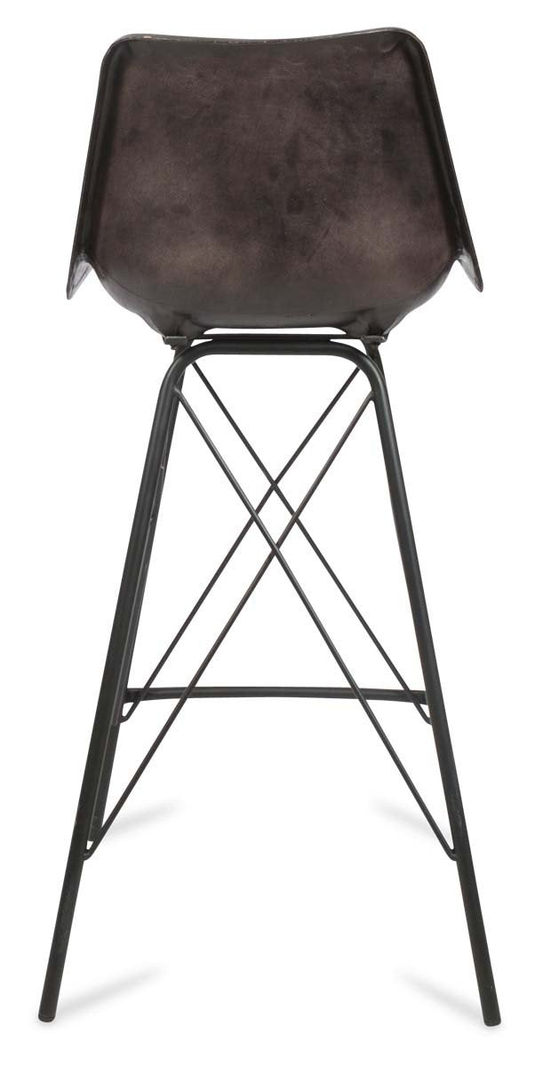 Capri Leather Bar Stoolwith Iron Legs-abc