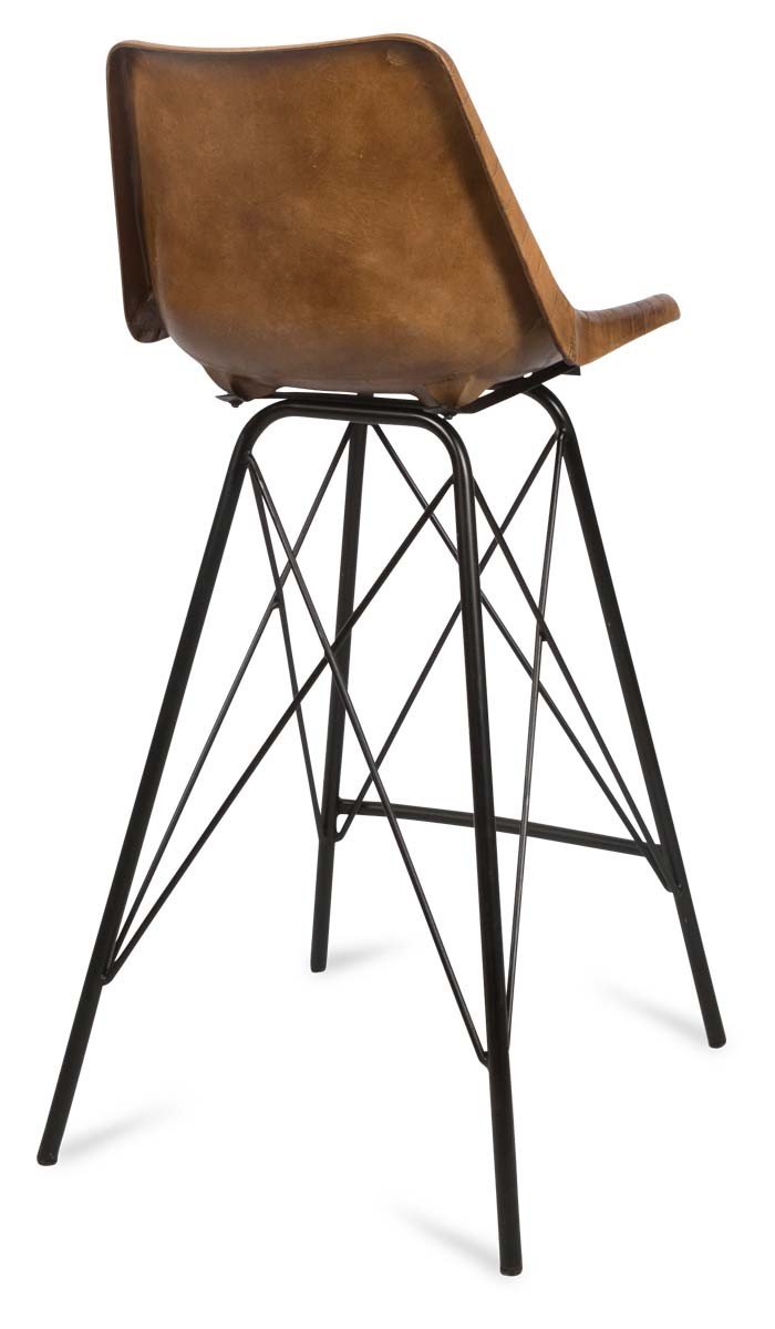 Capri Leather Bar Stoolwith Iron Legs-abc