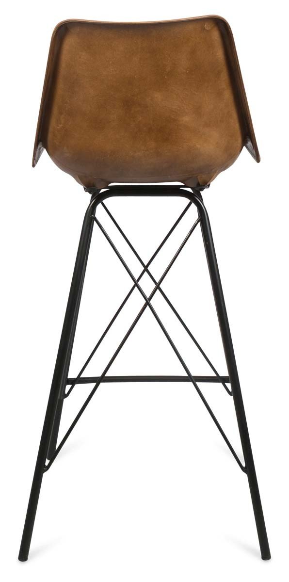 Capri Leather Bar Stoolwith Iron Legs-abc