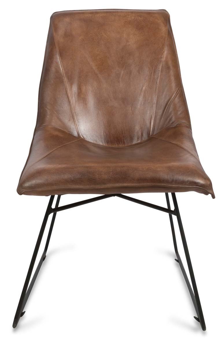 Manor Occasional Leather Chair with Iron Legs-abc