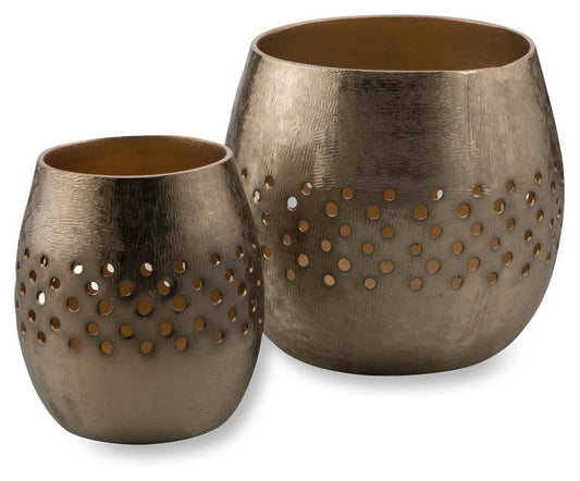 Charlton Set of Two Aluminium Votives-abc