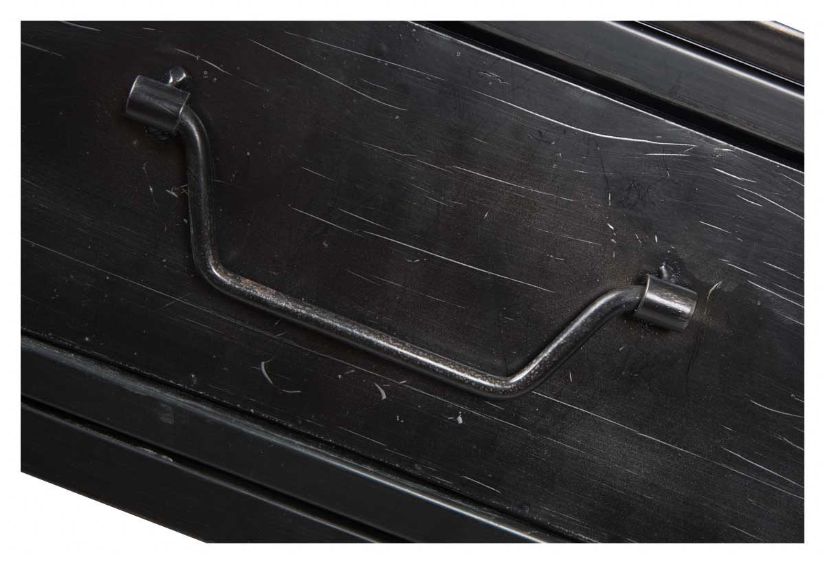 Metal Sideboard with 2 Glass Doors and 2 Drawers with Metal internal Shelf-abc