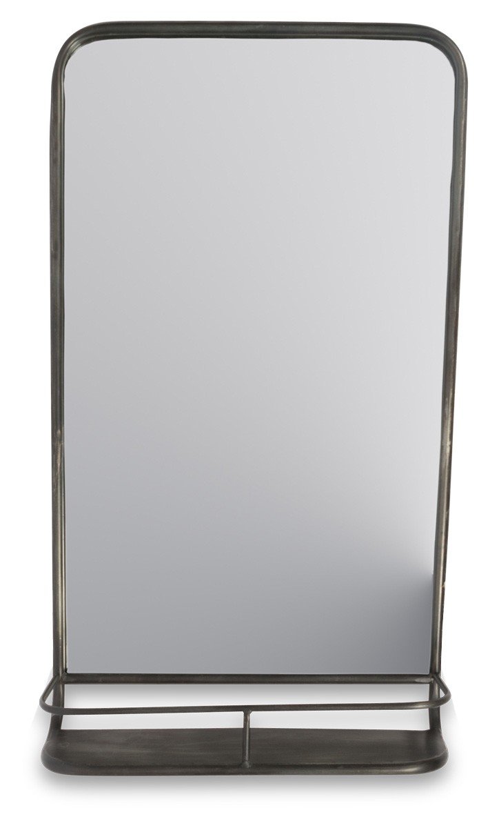 Vertical Rectangular Metal Mirror with Shelf-Living-Home & Giftware-Default Title---abc