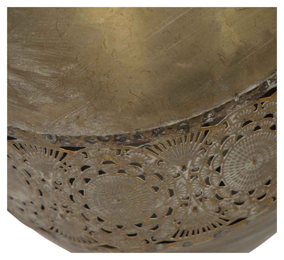 Filigree Metal Candle Holder with Glass Insert Large-abc