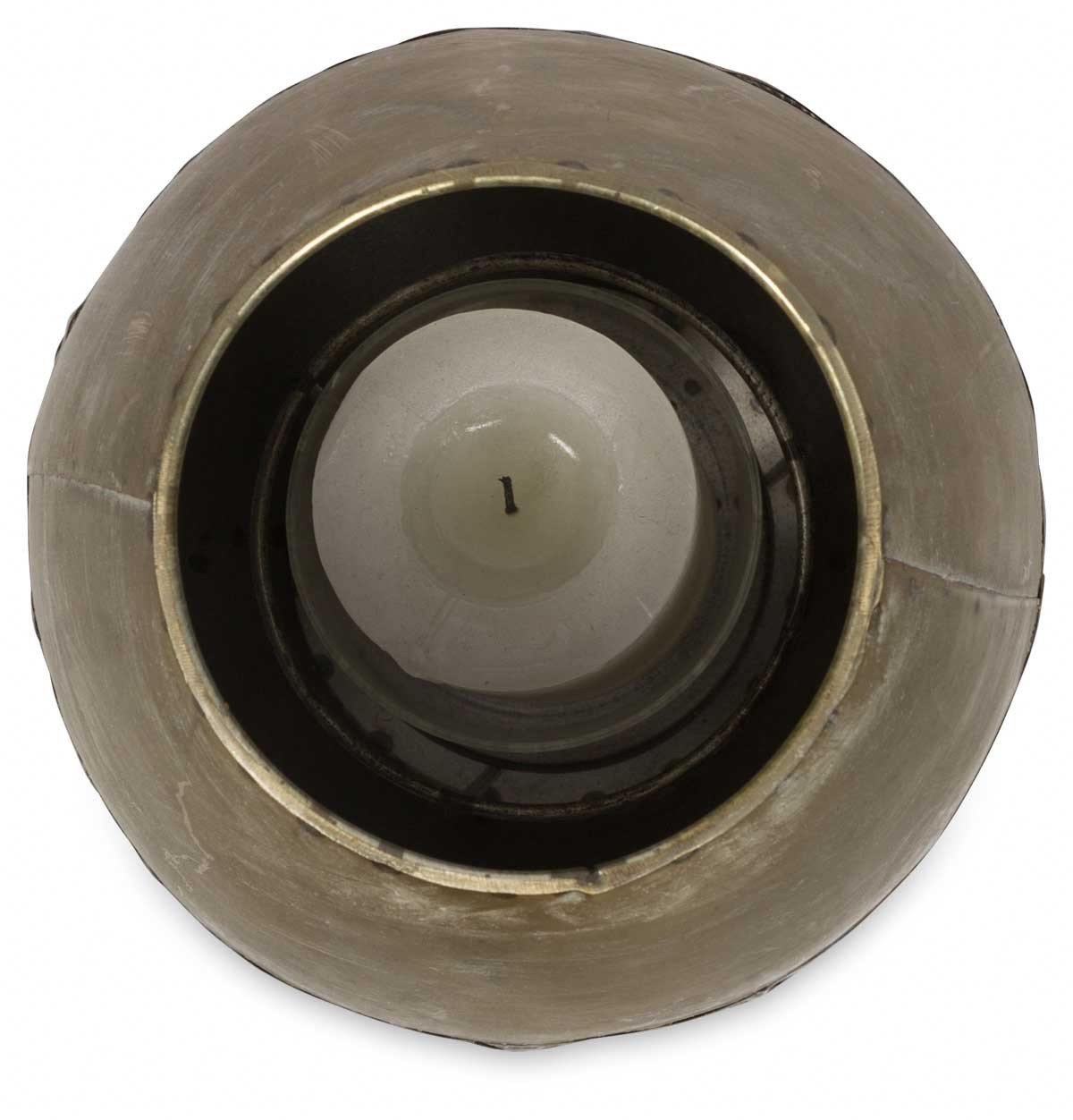 Filigree Metal Candle Holder with Glass Insert Large-abc