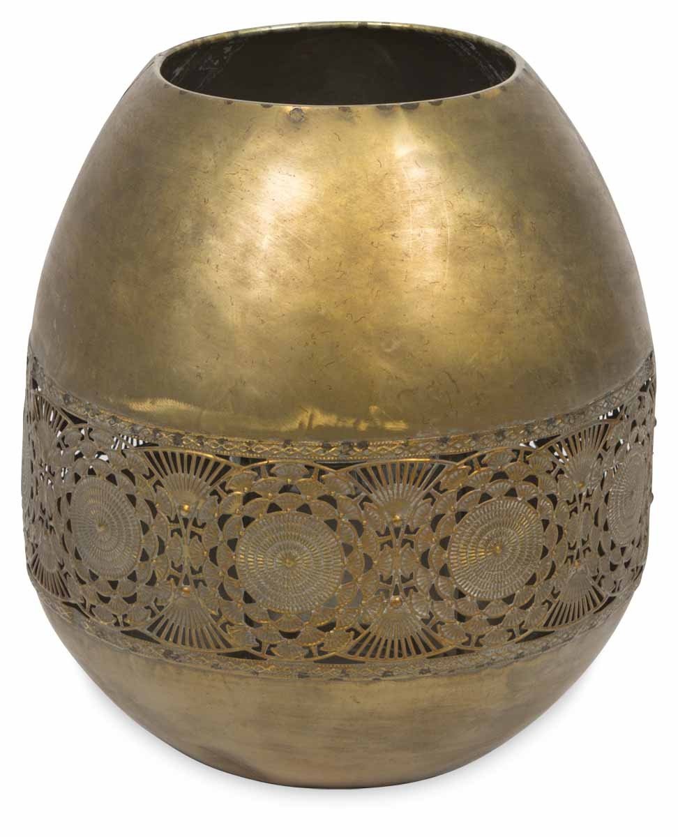 Filigree Metal Candle Holder with Glass Insert Large-abc