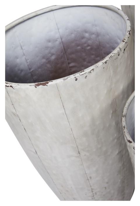 Set of 3 Metal Planter Pots - Antique White-Accessories-Home & Giftware-Default Title---abc