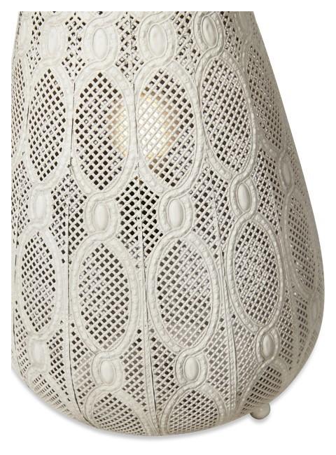 Filigree Metal Floor Lamp Small - Antique White-abc