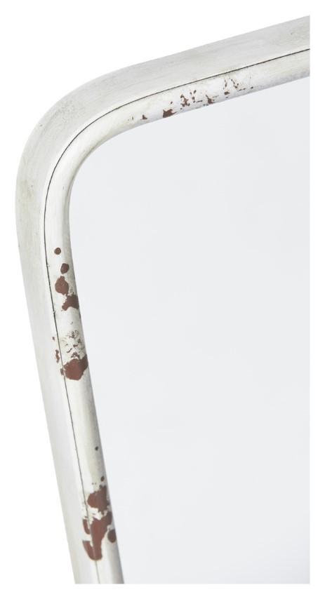 Vertical Rectangular Metal Mirror with Shelf - Antique White-Living-Home & Giftware-Default Title---abc