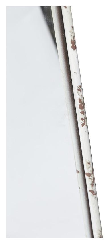 Vertical Rectangular Metal Mirror with Shelf - Antique White-Living-Home & Giftware-Default Title---abc