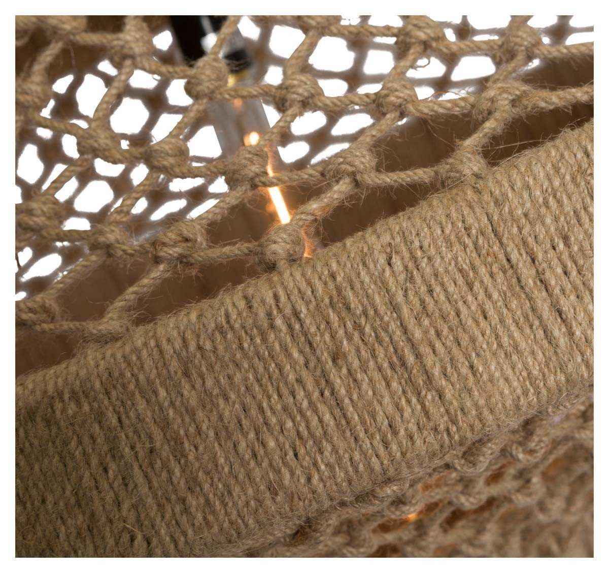 Large Three Tier Jute and Iron Chandelier-abc