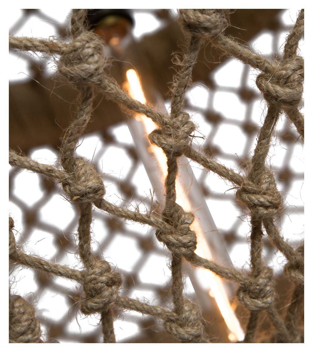 Large Three Tier Jute and Iron Chandelier-abc