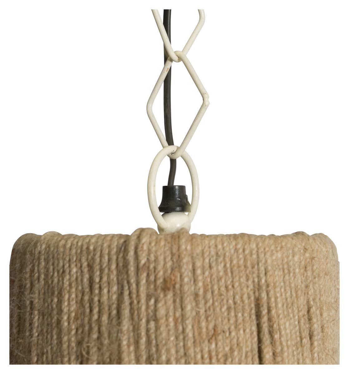 Medium Three Tier Jute and Iron Chandelier-abc