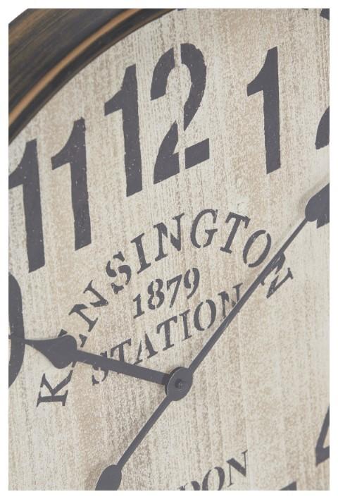Kensington Station Wall Clock 60cm - Brown Wash-abc
