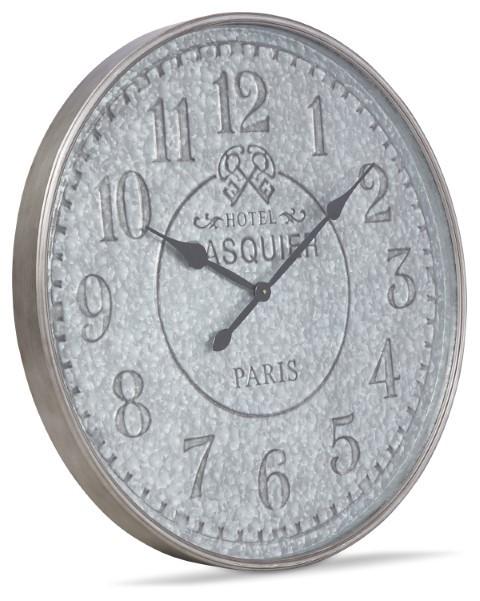 Hotel Pasquier Metal Clock 80cm - Silver-abc