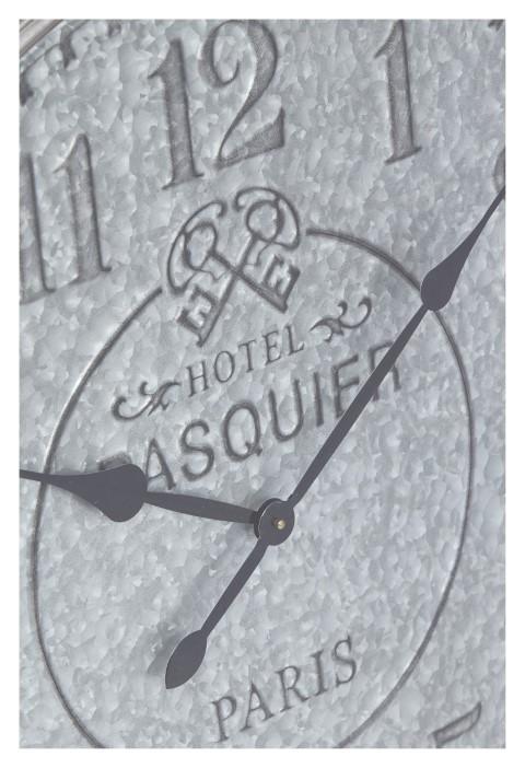 Hotel Pasquier Metal Clock 80cm - Silver-abc