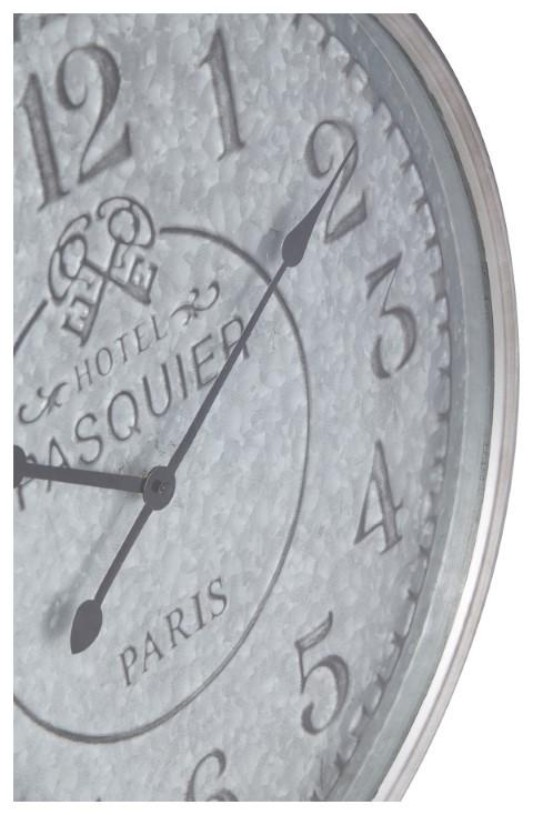 Hotel Pasquier Metal Clock 60cm - Silver-abc