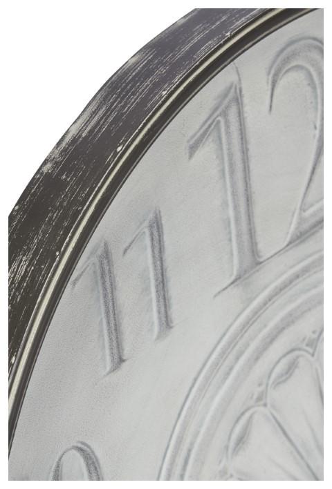 Fleur Classic Metal Clock 80cm - Antique Ivory-abc