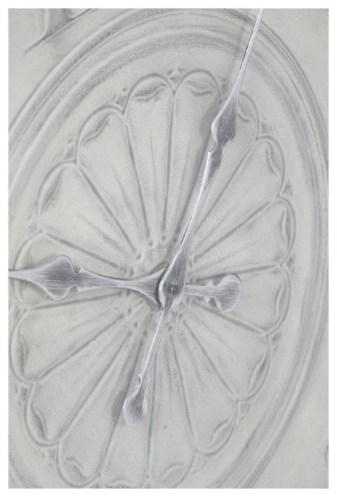 Fleur Classic Metal Clock 80cm - Antique Ivory-abc