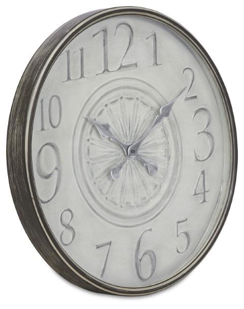 Fleur Classic Metal Clock 60cm - Antique Ivory-abc