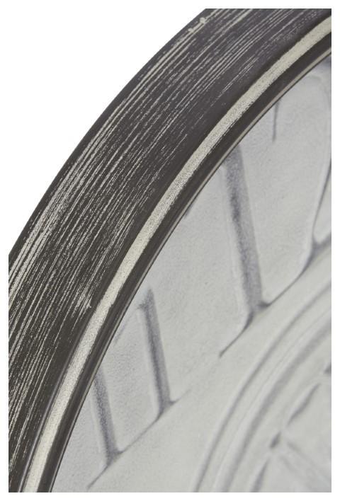 Fleur Classic Metal Clock 60cm - Antique Ivory-abc