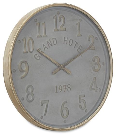 Wooden Paris Wall Clock 72cm - Antique Light Grey/Gold-Accessories-Home & Giftware-Default Title---abc