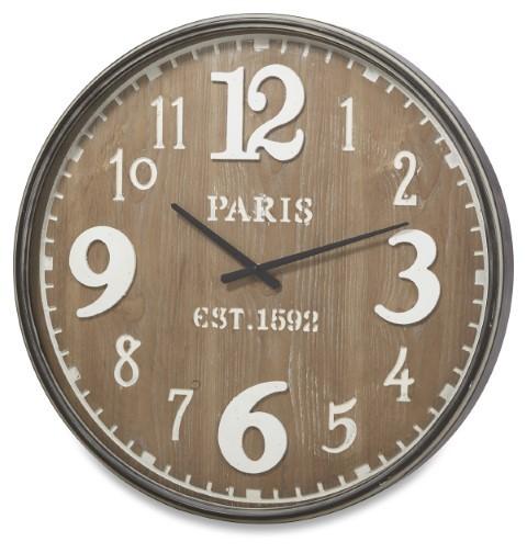 Wooden Paris Wall Clock 60cm - Antique Brown - 60x6x60cm-Accessories-Home & Giftware-Default Title---abc