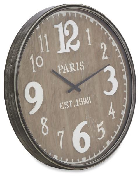 Wooden Paris Wall Clock 60cm - Antique Brown - 60x6x60cm-Accessories-Home & Giftware-Default Title---abc