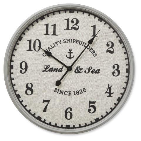 Land & Sea Wall Clock 60cm - Antique Grey-abc